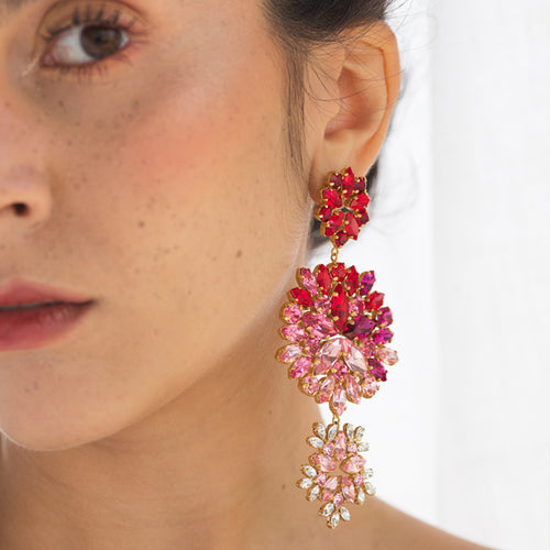 Pink & Red Bloom Earring - Fouxx.com