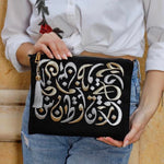 Gold & Silver Embroidered Black Sleeve Bag