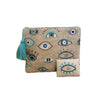 Blue Evil Eye Embroidered Pouch