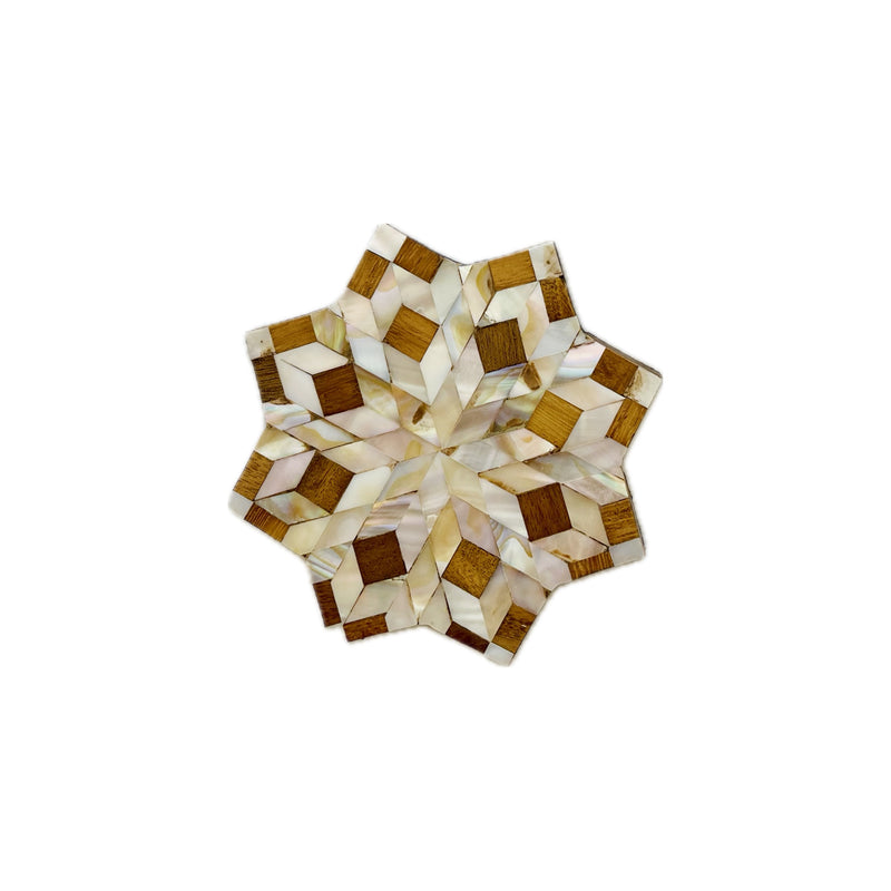 Mother of Pearl Star Coasters (Set of 2)