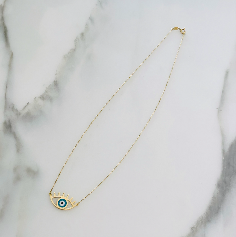 Evil Eye with Lashes Necklace