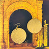Hammered Disc Brass Earrings