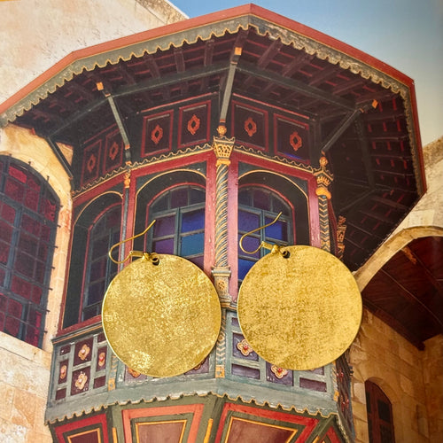 Disc Brass Earrings