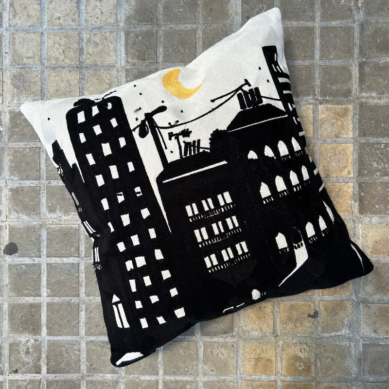 Embroidered Cushion Cover Beirut Silhouette