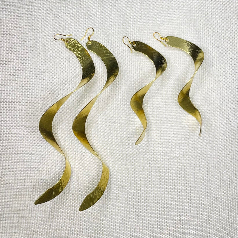 Curvy Brass Earrings
