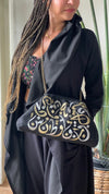 Gold & Silver Embroidered Black Handbag