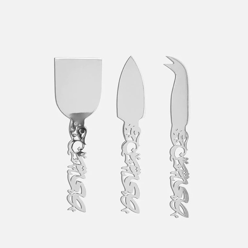 Sahtein Cheese Knives (set of 3) - Silver