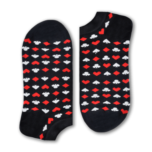 Cards Short Socks (Black) - Fouxx.com