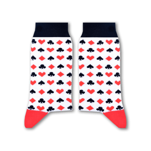 Cards Socks (White) - Fouxx.com
