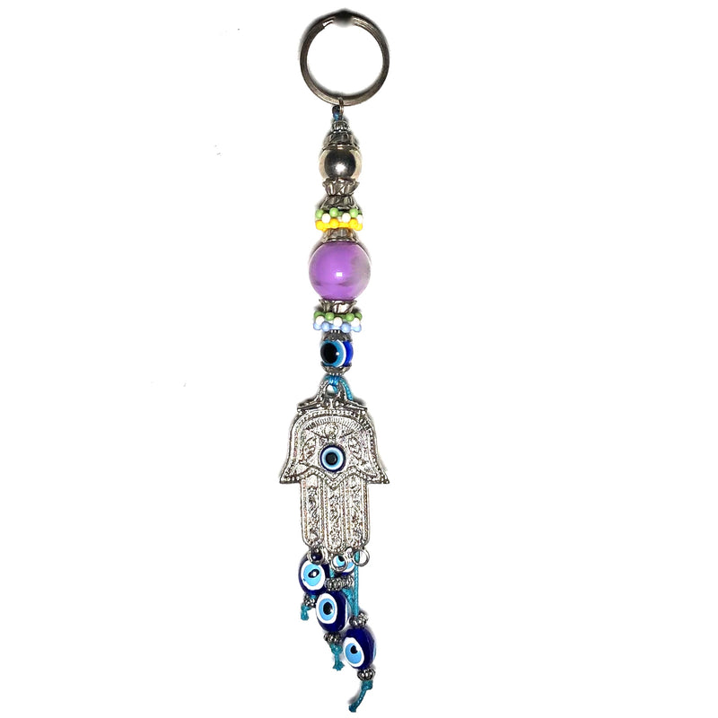 Hamsa Evil Eye Keychain - Purple - Fouxx.com