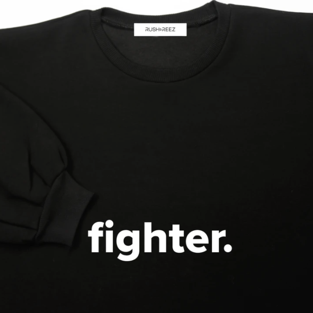 Black Fighter Long Sweatshirt