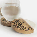 Calligraffiti Coaster set - Marble & Wood